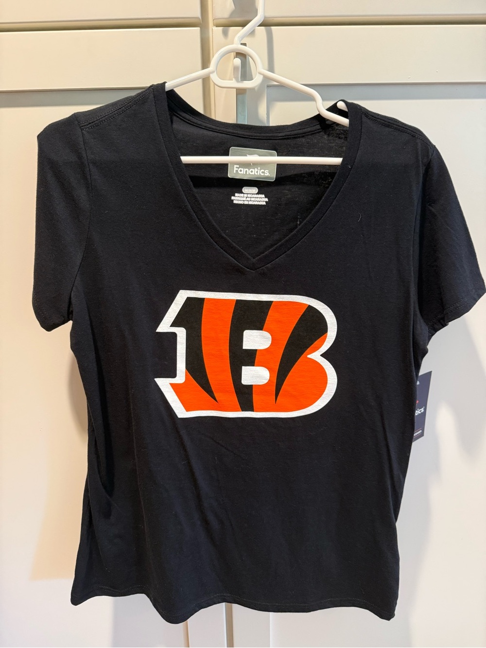 Ja’Marr Chase Fanatics Black Cincinnati Bengals Logo V-Neck Tee